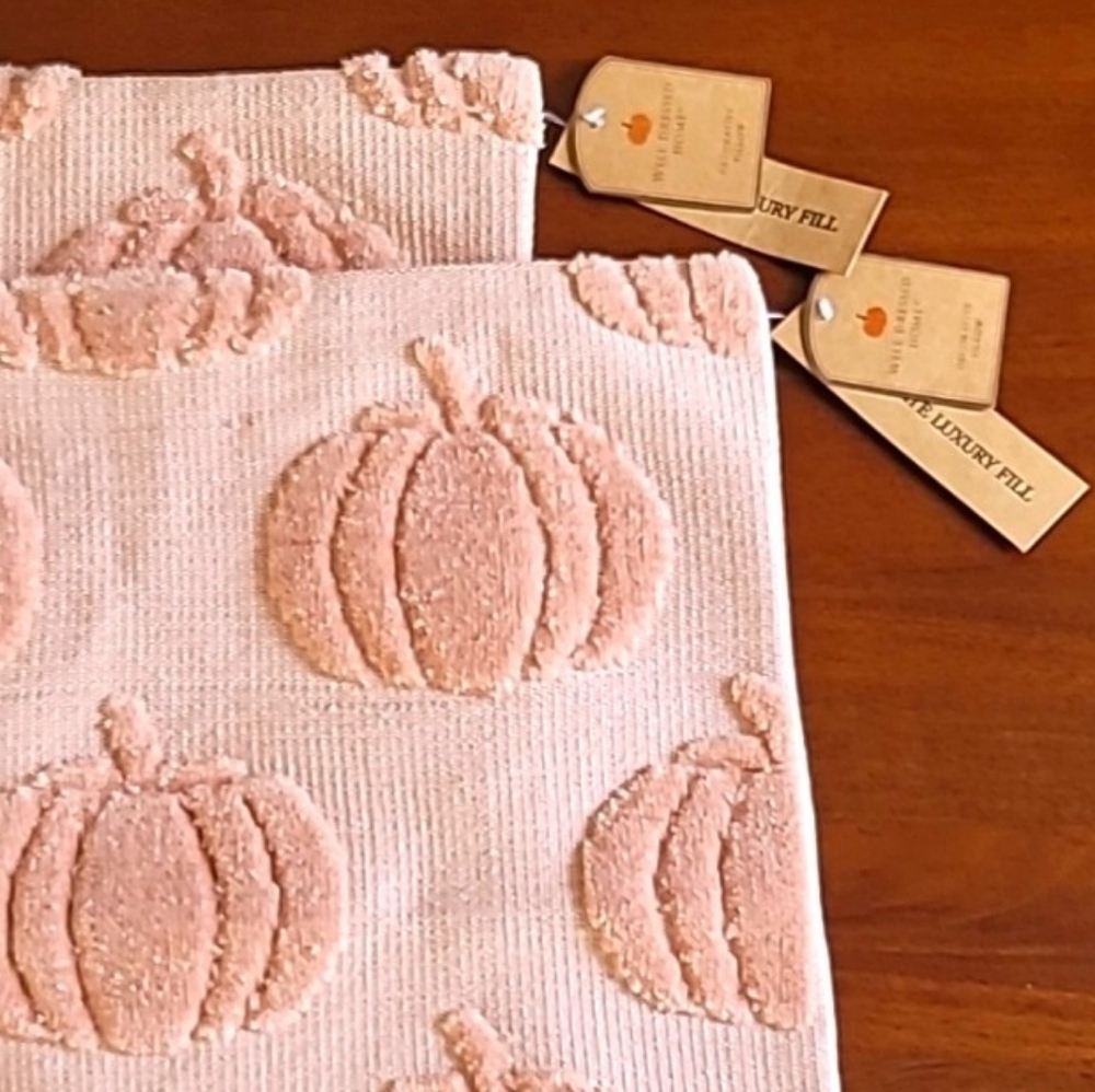 Plush Pumkin Pillow Covers Blush Pink 2 Pack, 19.5 x 19.5 - Picture 9 of 9